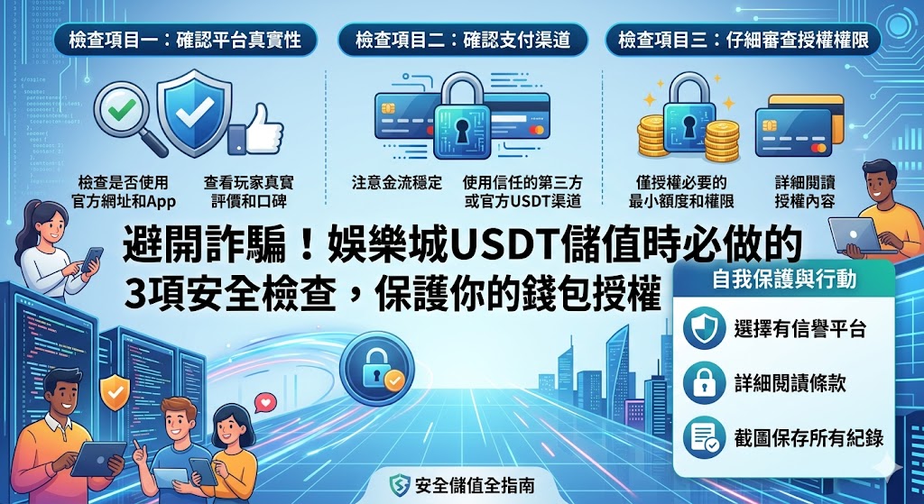 避開詐騙！娛樂城USDT儲值時必做的3項安全檢查，保護你的錢包授權