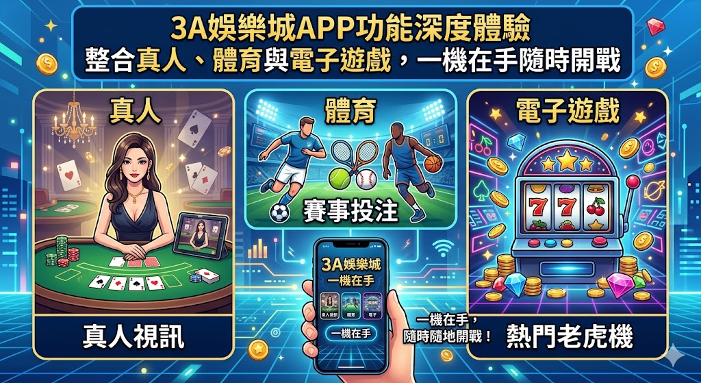 3A娛樂城推出的行動端APP，以其強大的整合技術將真人視訊、體育博彩與各類電子遊戲完美濃縮於單一平台，徹底打破了空間與時間的限制。在深度體驗中，該應用程式最令人驚艷的是其流暢的切換效能，無論是參與高畫質的真人百家樂即時對戰，還是觀看動態更新的體育賽事賠率，系統皆能保持極低延遲，確保玩家不會錯過任何關鍵的投注瞬間。介面設計遵循直覺化原則，讓使用者只需單手操作即可快速完成儲值、下注與出金申請。此外，APP 內建的智慧通知系統能即時推送最新優惠與賽事結果，搭配銀行等級的生物識別登入技術，不僅提升了便利性，更大幅強化了帳號的安全性。對於追求效率與品質的現代玩家而言，3A娛樂城APP成功實現了「一機在手，隨時開戰」的極致博弈體驗，成為行動娛樂市場中的頂尖標竿。